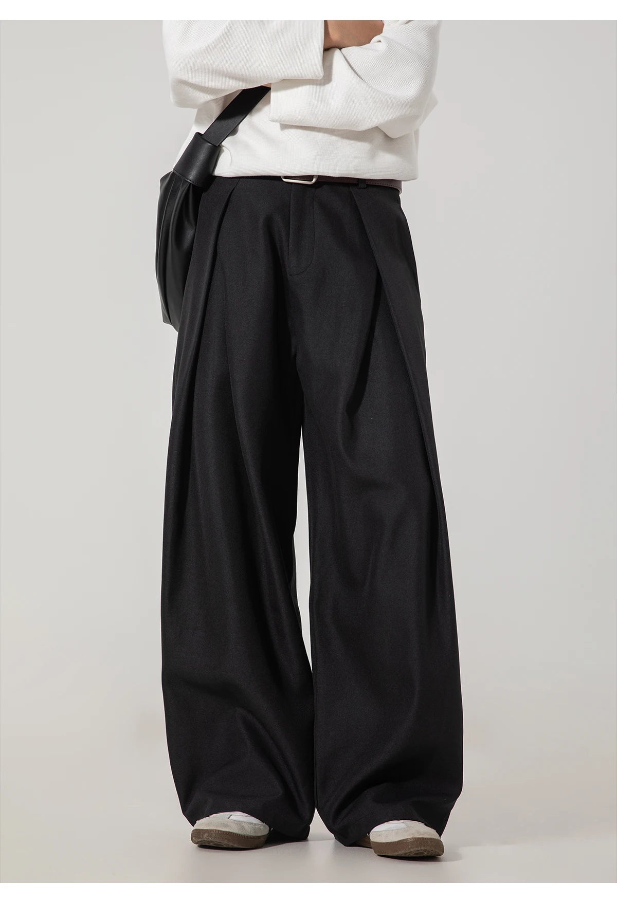 Double Pleat Wide Trousers-streetwear-techwear