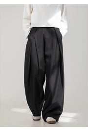 Double Pleat Wide Trousers-streetwear-techwear