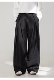 Double Pleat Wide Trousers-streetwear-techwear