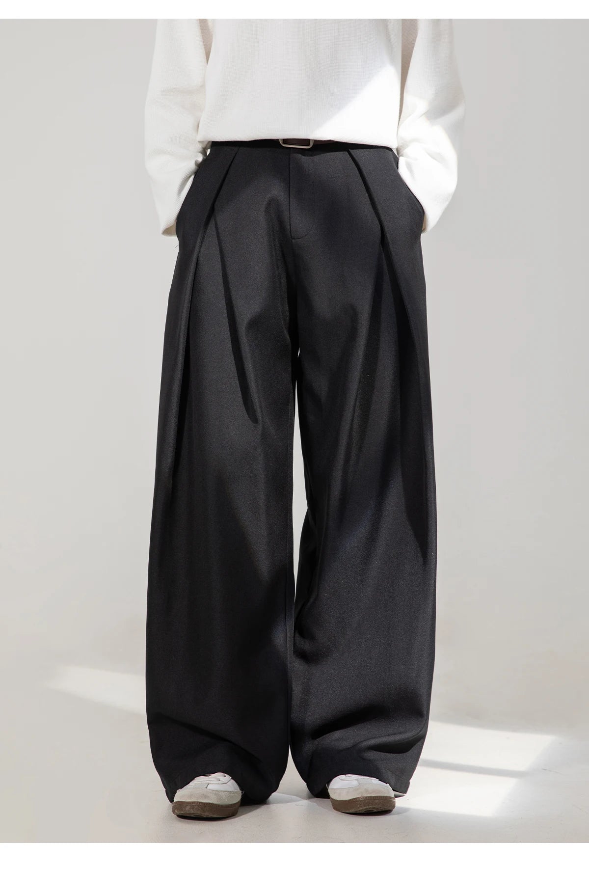Double Pleat Wide Trousers-streetwear-techwear