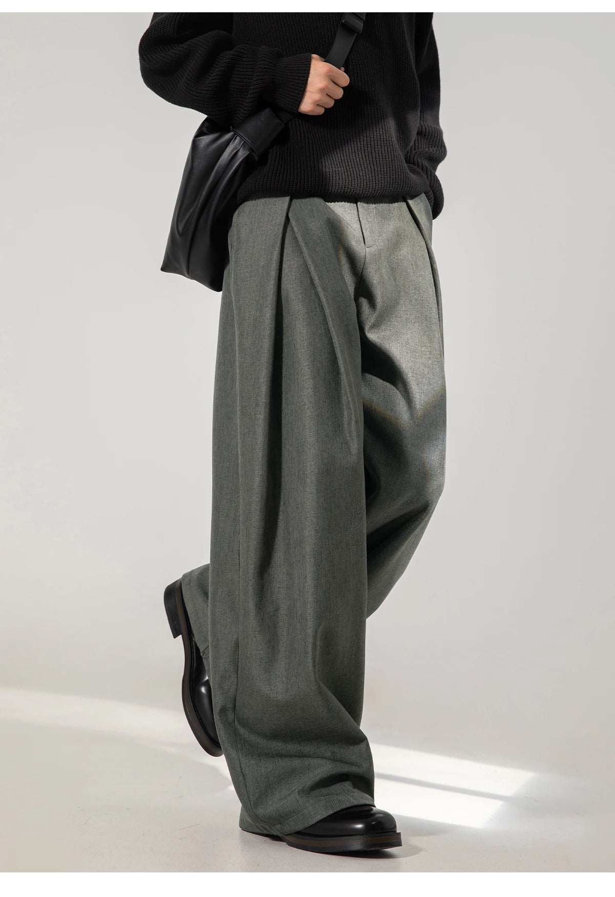 Double Pleat Wide Trousers-streetwear-techwear