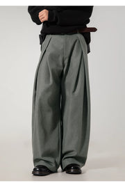 Double Pleat Wide Trousers-streetwear-techwear