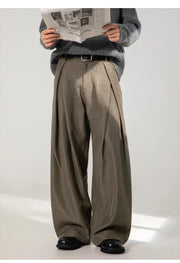 Double Pleat Wide Trousers-streetwear-techwear
