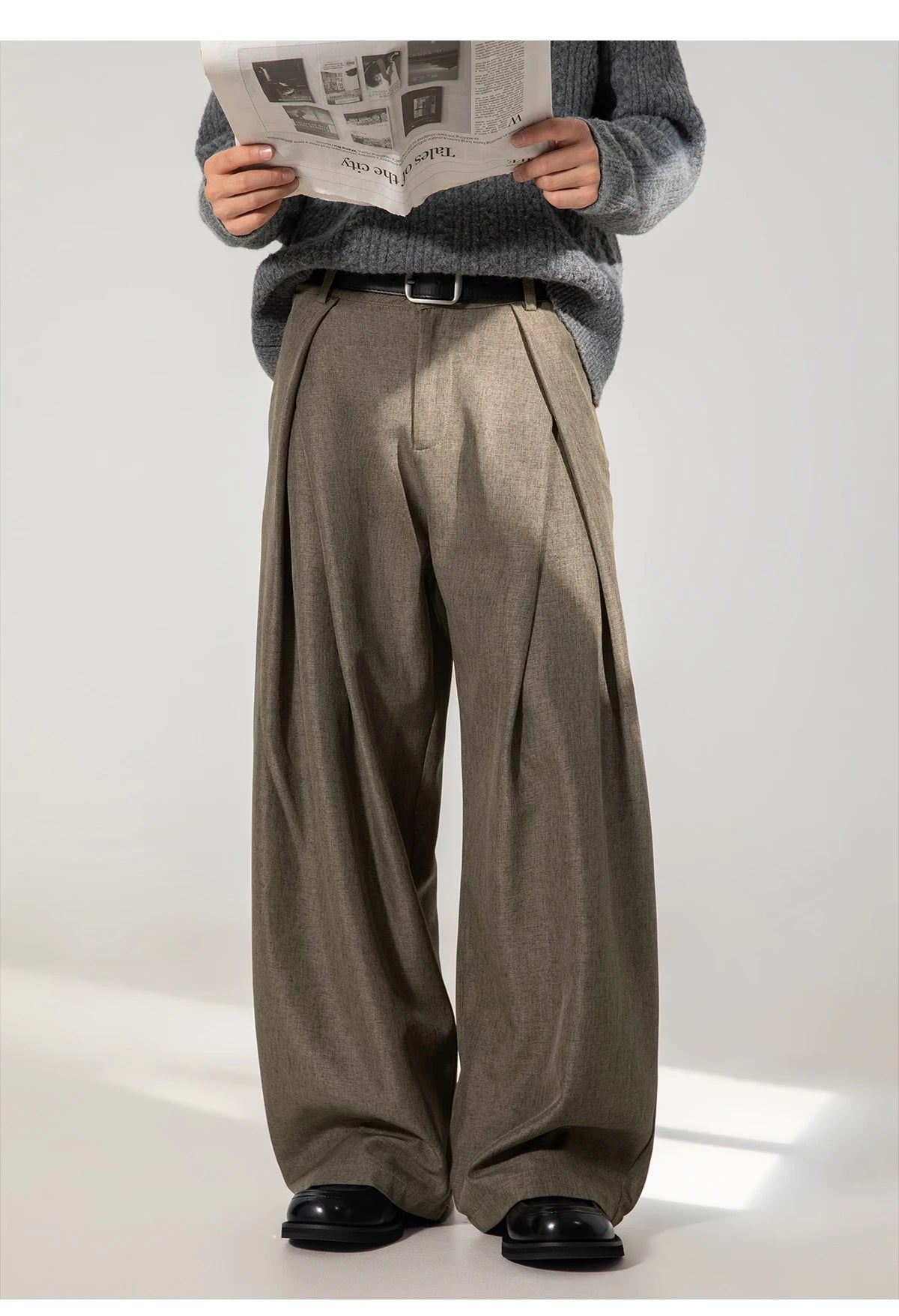 Double Pleat Wide Trousers-streetwear-techwear