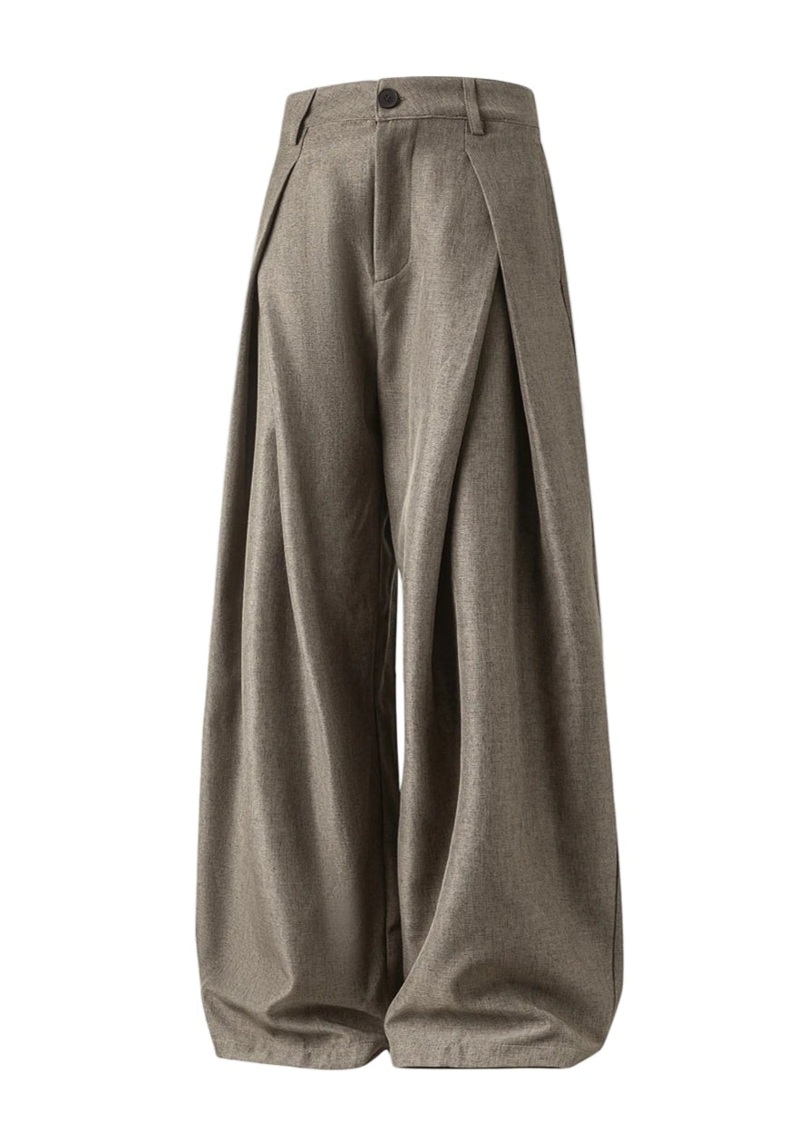 Double Pleat Wide Trousers-streetwear-techwear