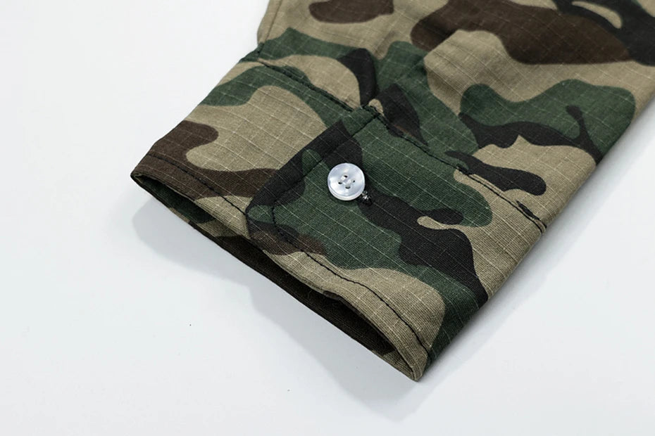 ENTER SANDMAN Camouflage Mock Sleeve T-Shirt-streetwear-techwear
