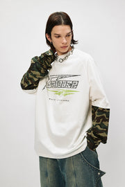 ENTER SANDMAN Camouflage Mock Sleeve T-Shirt-streetwear-techwear