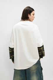 ENTER SANDMAN Camouflage Mock Sleeve T-Shirt-streetwear-techwear