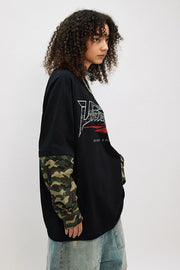 ENTER SANDMAN Camouflage Mock Sleeve T-Shirt-streetwear-techwear