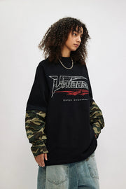 ENTER SANDMAN Camouflage Mock Sleeve T-Shirt-streetwear-techwear