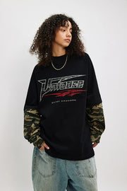 ENTER SANDMAN Camouflage Mock Sleeve T-Shirt-streetwear-techwear