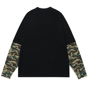 ENTER SANDMAN Camouflage Mock Sleeve T-Shirt-streetwear-techwear