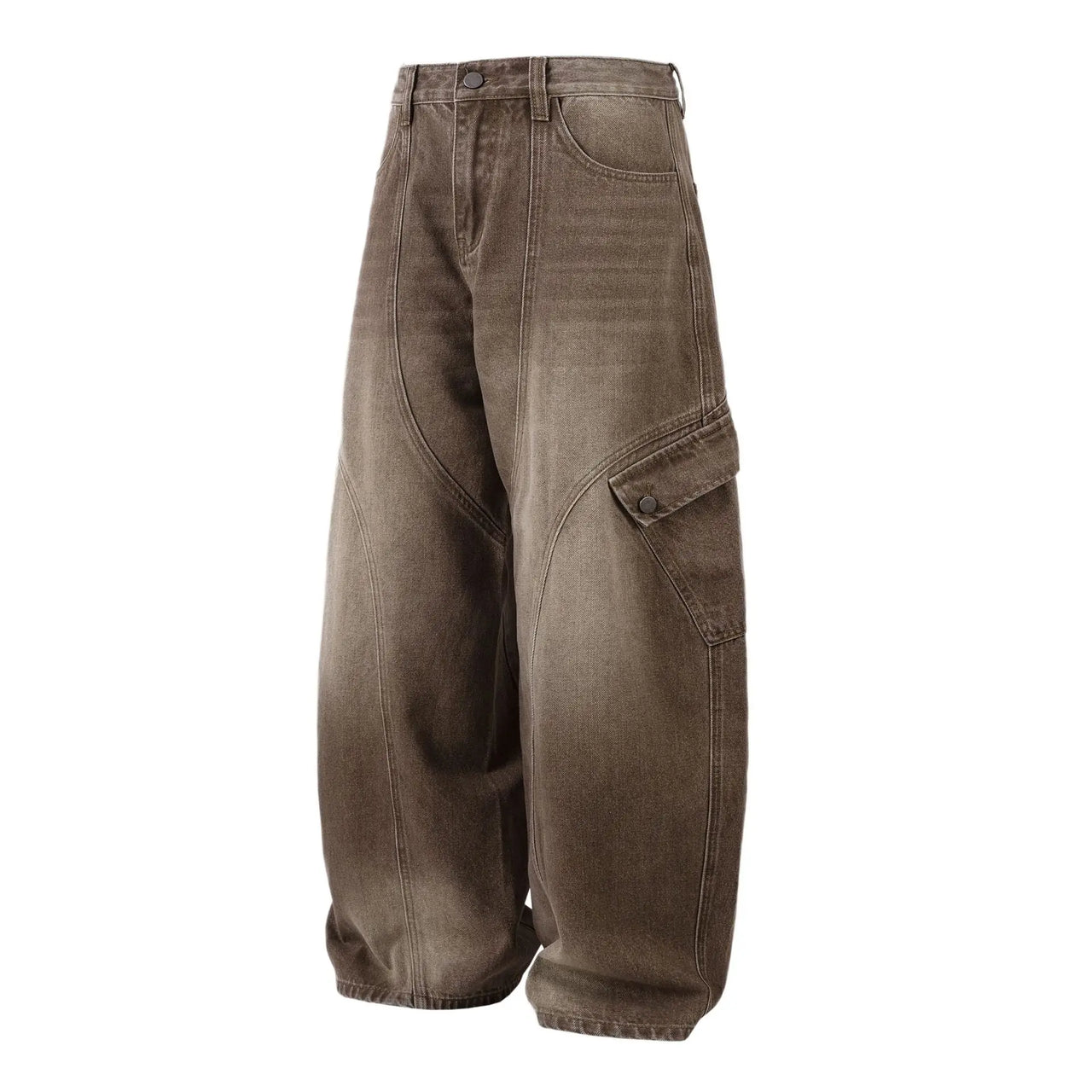 Earth Tone Arc Leg Cargo Jeans