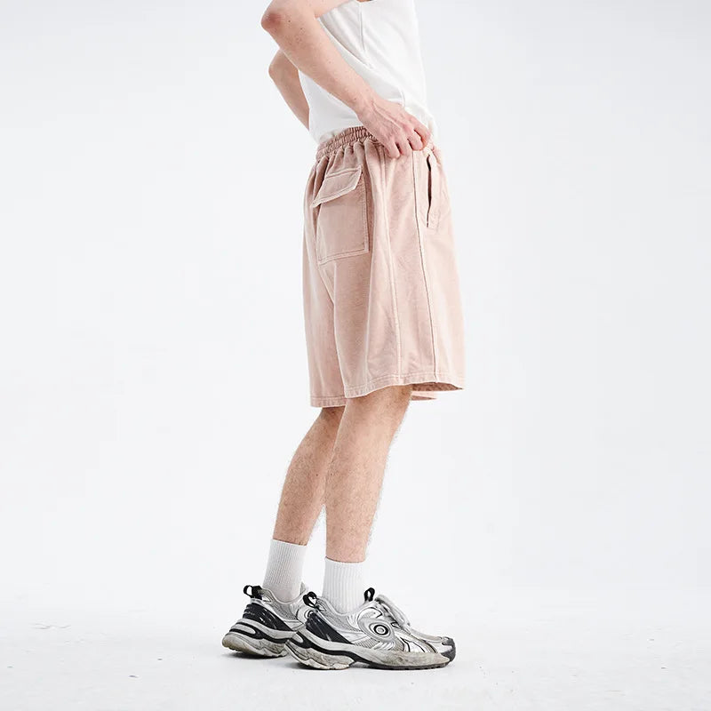 Essential Acid Wash Heavyweight Jogger Shorts-streetwear-techwear