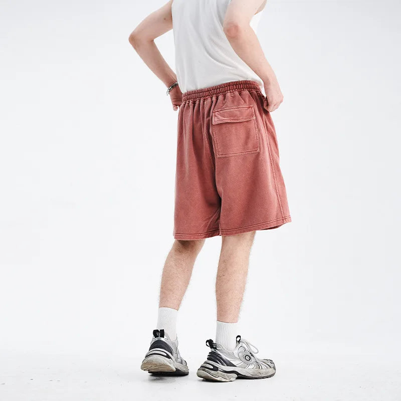 Essential Acid Wash Heavyweight Jogger Shorts-streetwear-techwear