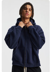 Essential Boxy Zip Hoodie-streetwear-techwear