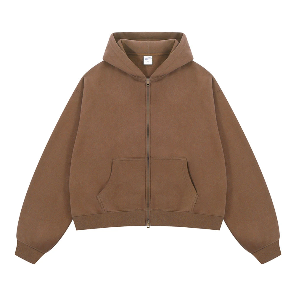 Essential Boxy Zip Hoodie-streetwear-techwear