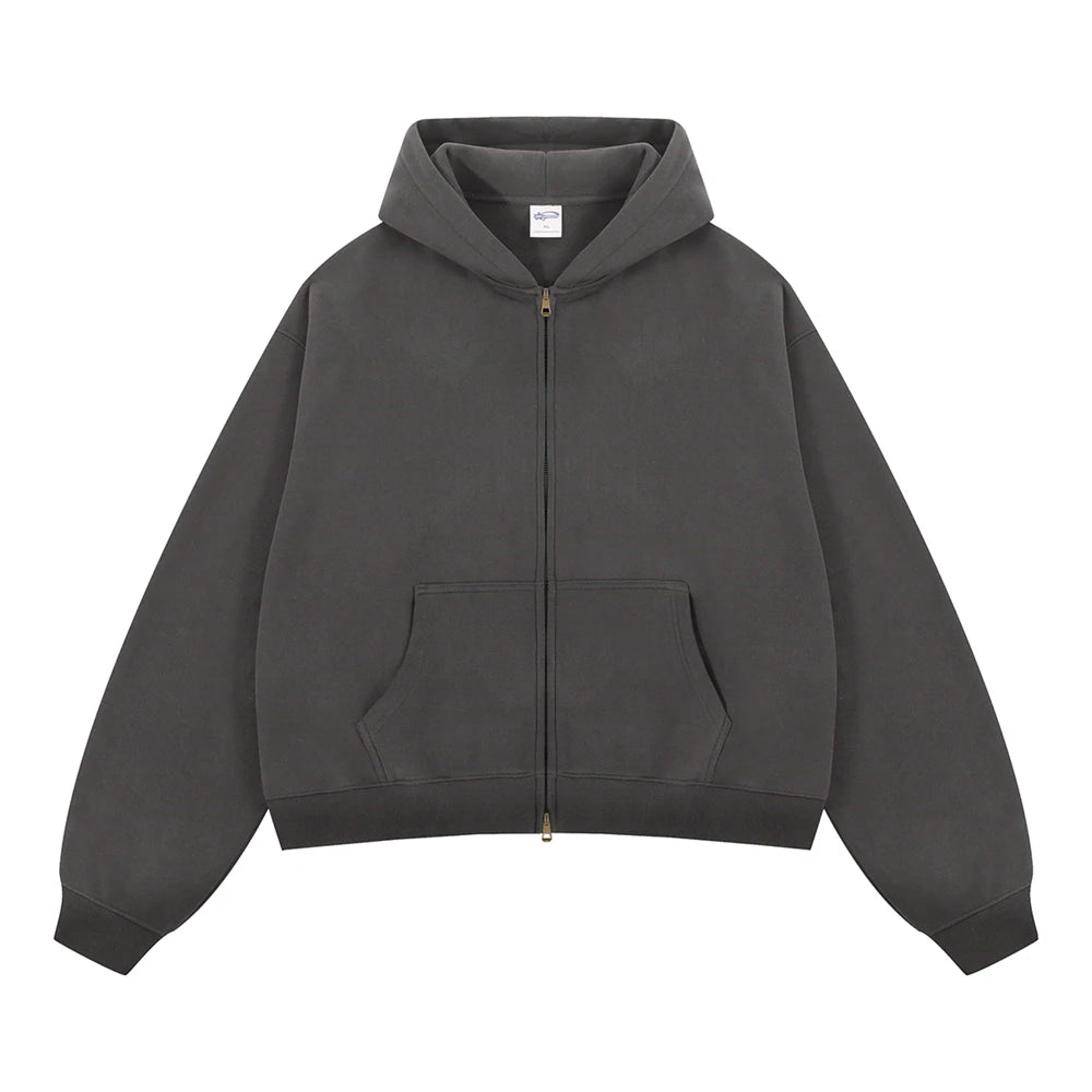 Essential Boxy Zip Hoodie-streetwear-techwear