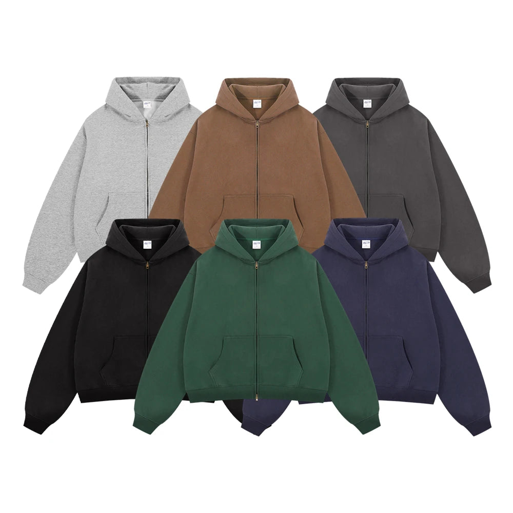 Essential Boxy Zip Hoodie-streetwear-techwear