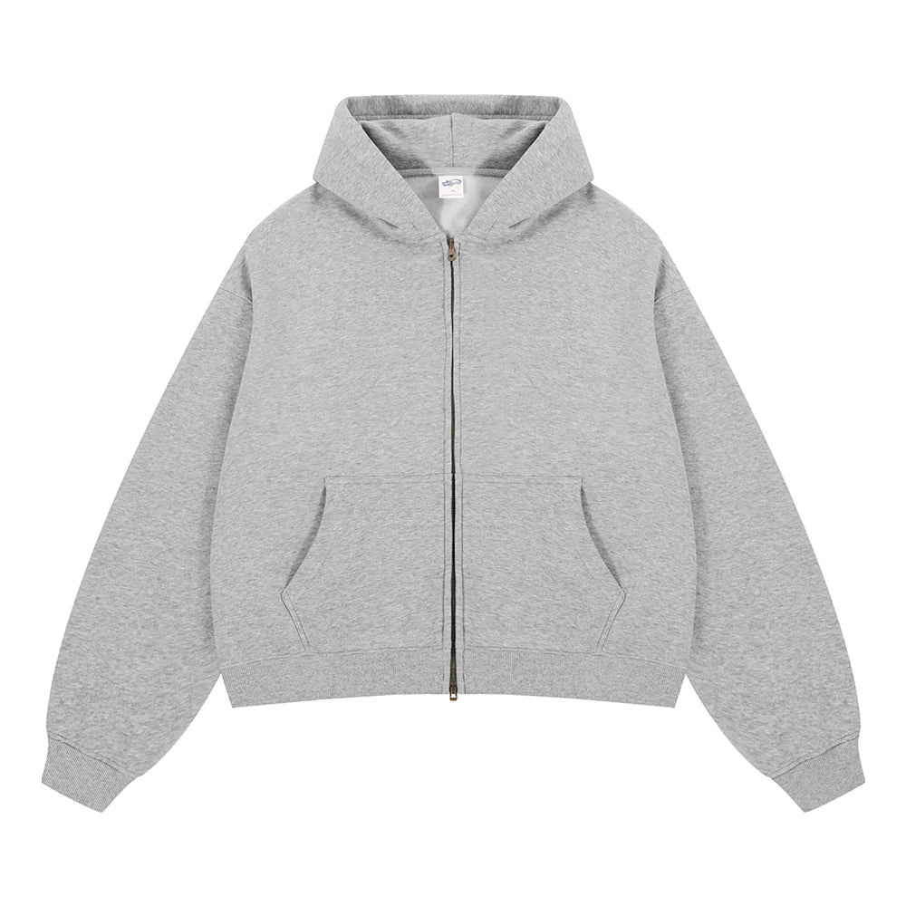 Essential Boxy Zip Hoodie-streetwear-techwear