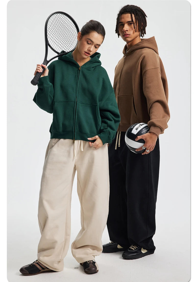 Essential Boxy Zip Hoodie-streetwear-techwear