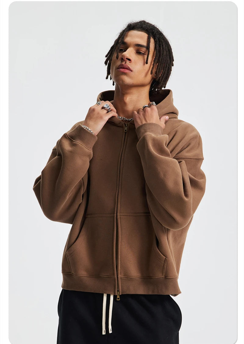 Essential Boxy Zip Hoodie-streetwear-techwear