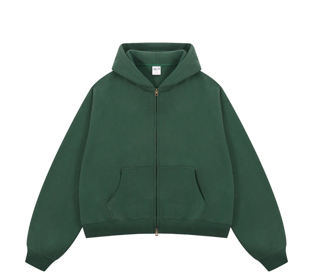 Essential Boxy Zip Hoodie-streetwear-techwear