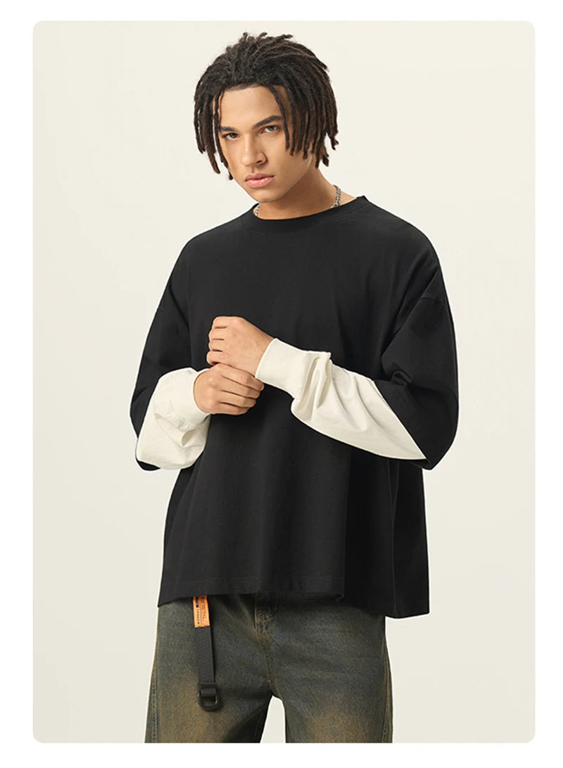 Essential Double Layer Long Sleeve T-Shirt-streetwear-techwear