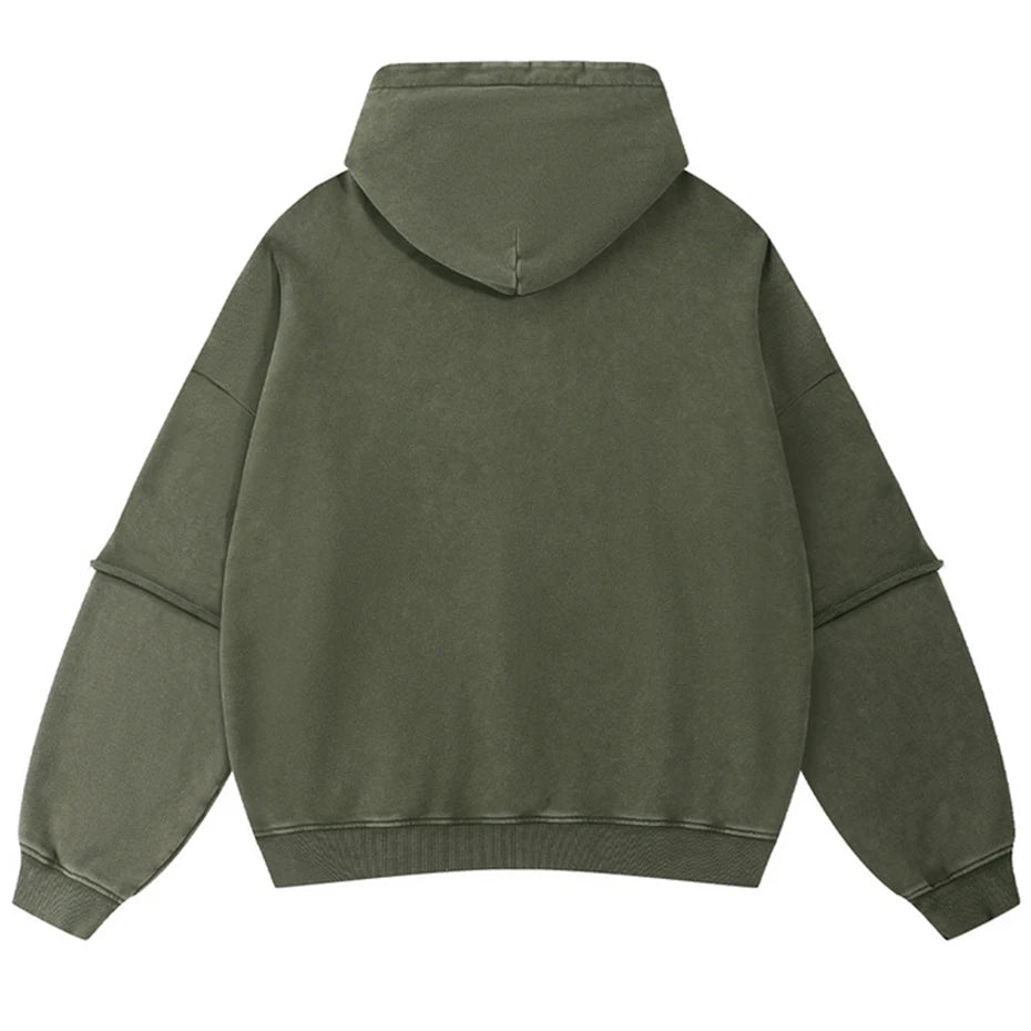 パーカー・フーディ Luxury Street Wear vintage washed hoodie basic2 unisexual Luxury Street Wear washed vintage hoodie cross be unisexual