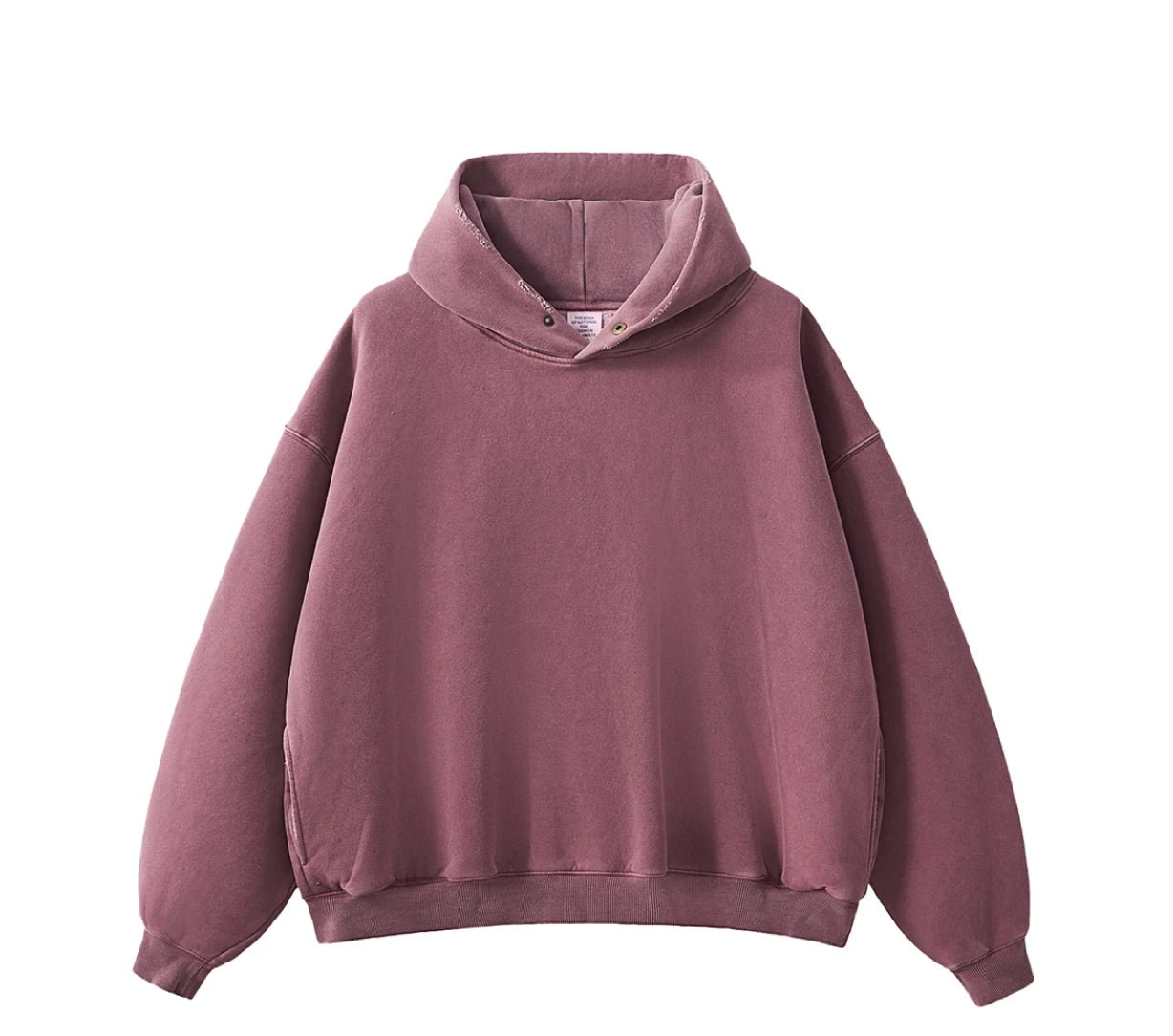 Essential Vintage Wash Button Neck Hoodie-streetwear-techwear