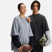 Essential Vintage Wash Double Layer Long Sleeve-streetwear-techwear