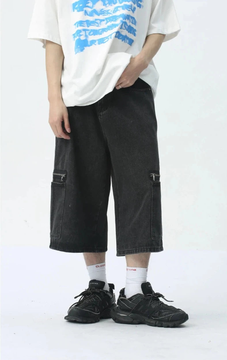 Extra Long Cargo Jorts-streetwear-techwear