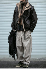 Faux Shearling Aviator Jacket-streetwear-techwear