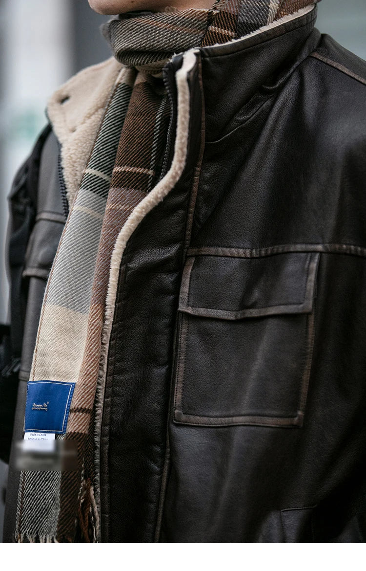 Faux Shearling Aviator Jacket-streetwear-techwear