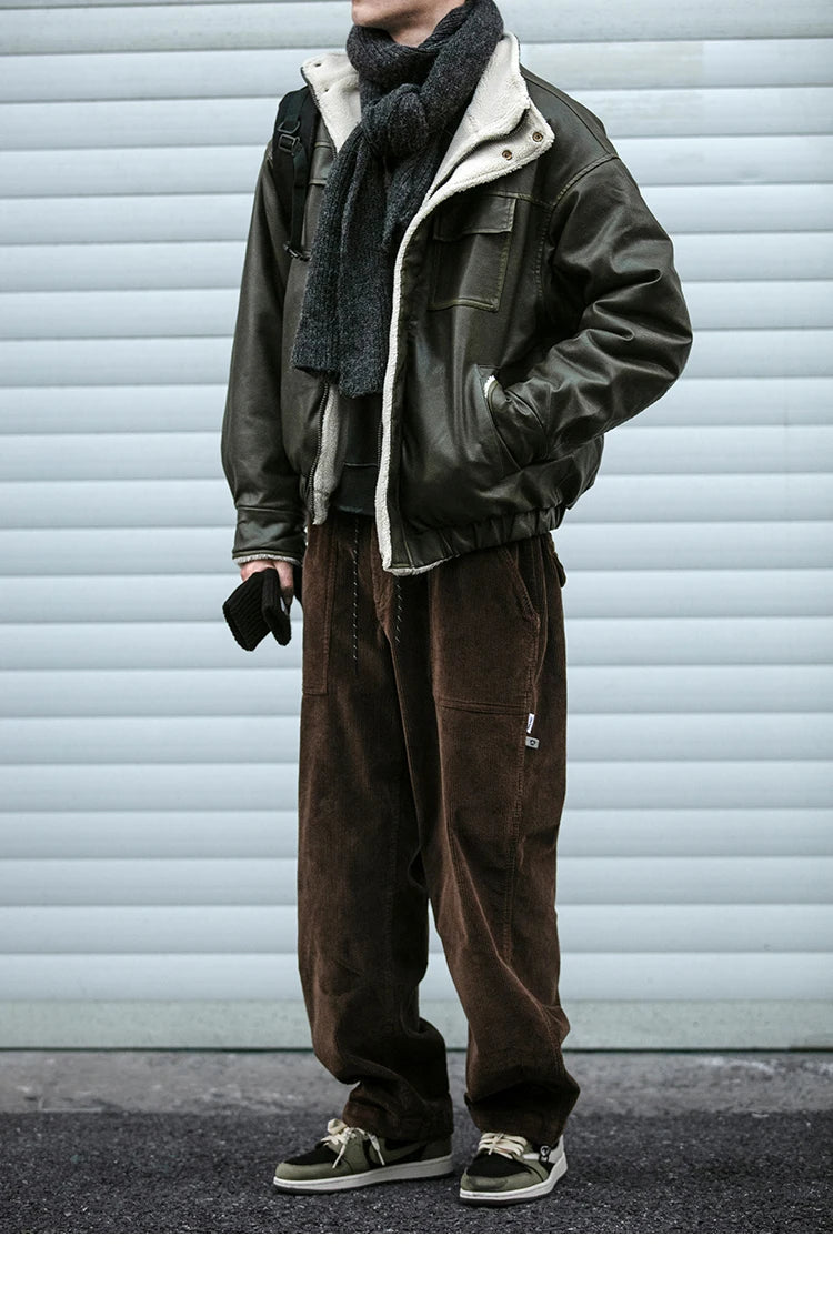 Faux Shearling Aviator Jacket-streetwear-techwear