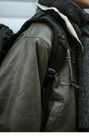 Faux Shearling Aviator Jacket-streetwear-techwear