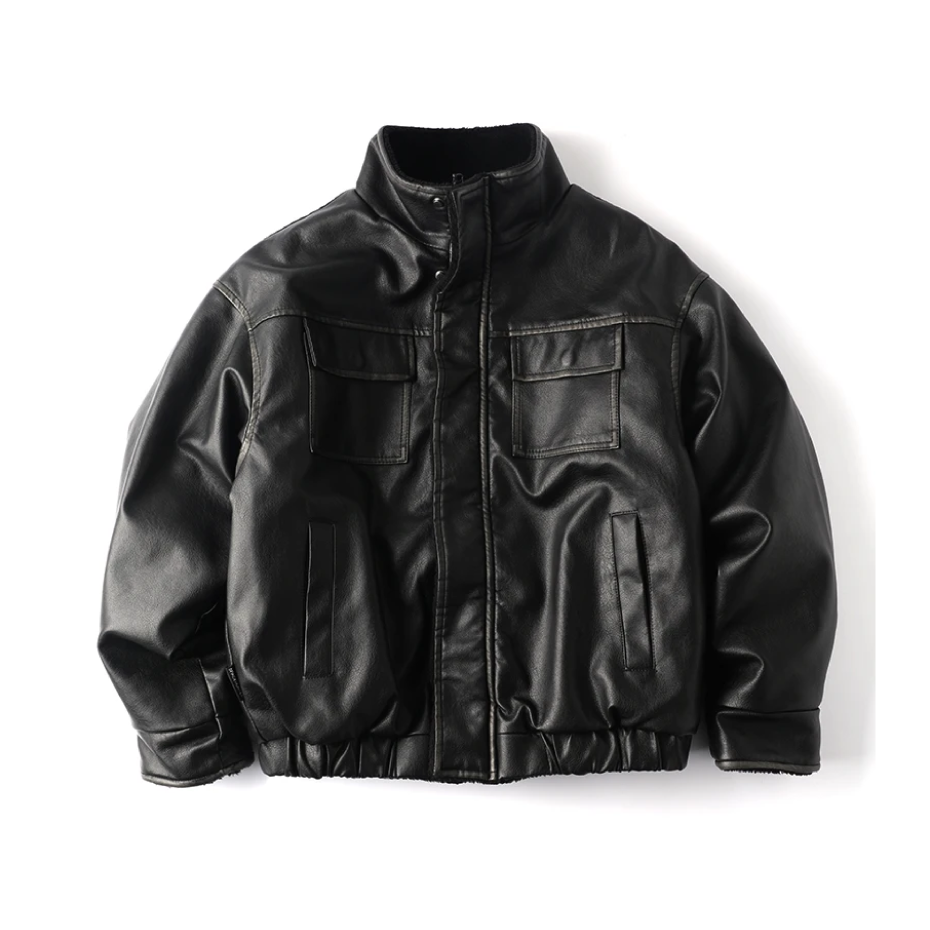Faux Shearling Aviator Jacket-streetwear-techwear