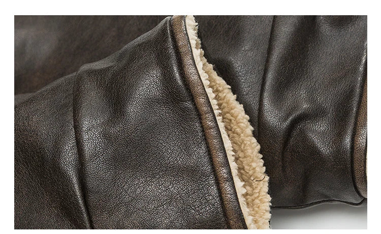 Faux Shearling Aviator Jacket-streetwear-techwear