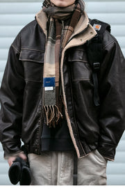 Faux Shearling Aviator Jacket-streetwear-techwear