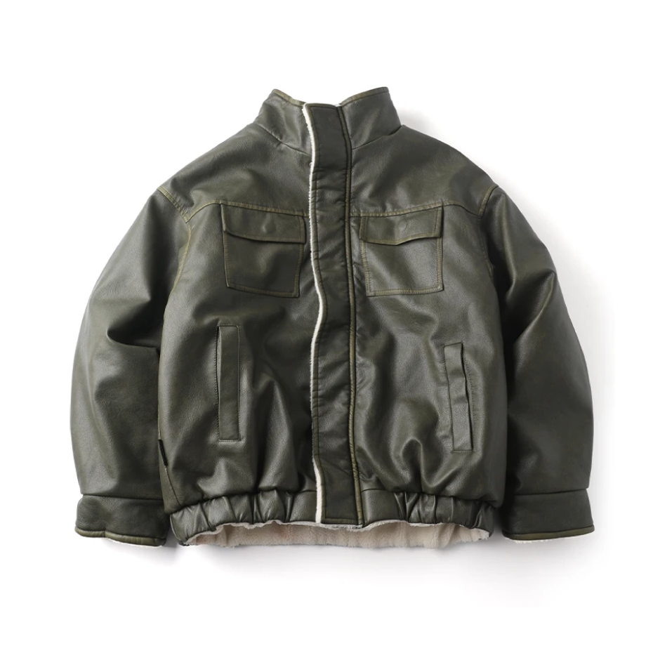 Faux Shearling Aviator Jacket-streetwear-techwear