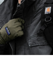 Fleece Lined Funnel Neck Twill Jacket-streetwear-techwear