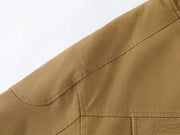 Fleece Lined Funnel Neck Twill Jacket-streetwear-techwear