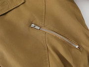 Fleece Lined Funnel Neck Twill Jacket-streetwear-techwear