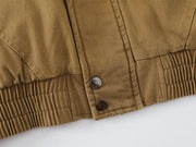 Fleece Lined Funnel Neck Twill Jacket-streetwear-techwear