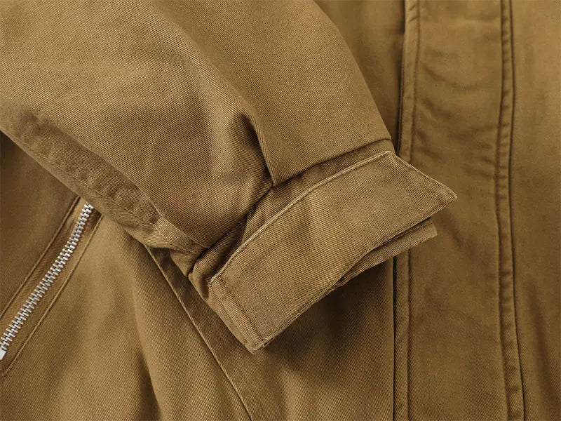 Fleece Lined Funnel Neck Twill Jacket-streetwear-techwear