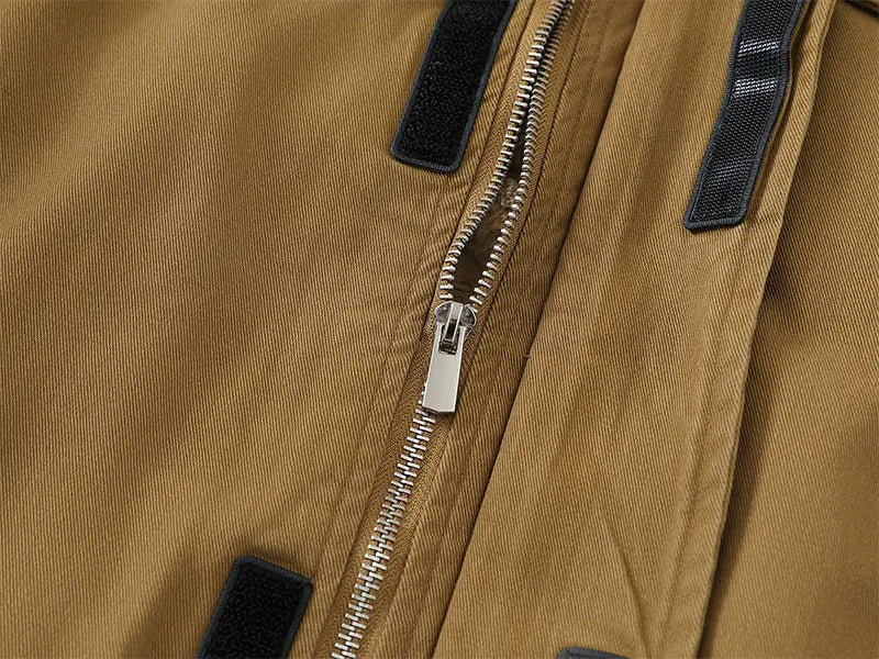 Fleece Lined Funnel Neck Twill Jacket-streetwear-techwear