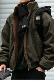 Fleece Lined 'Stormguard' Coated Bomber-streetwear-techwear