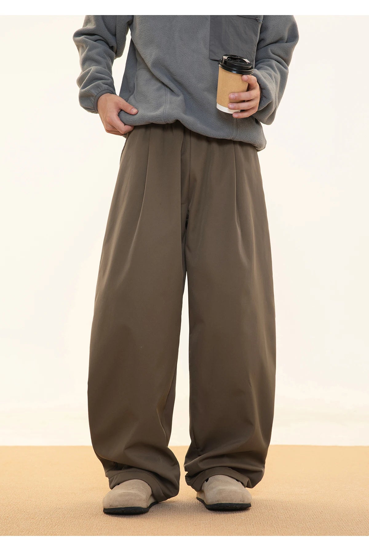 Fleece Lined Wide Leg Pants-streetwear-techwear