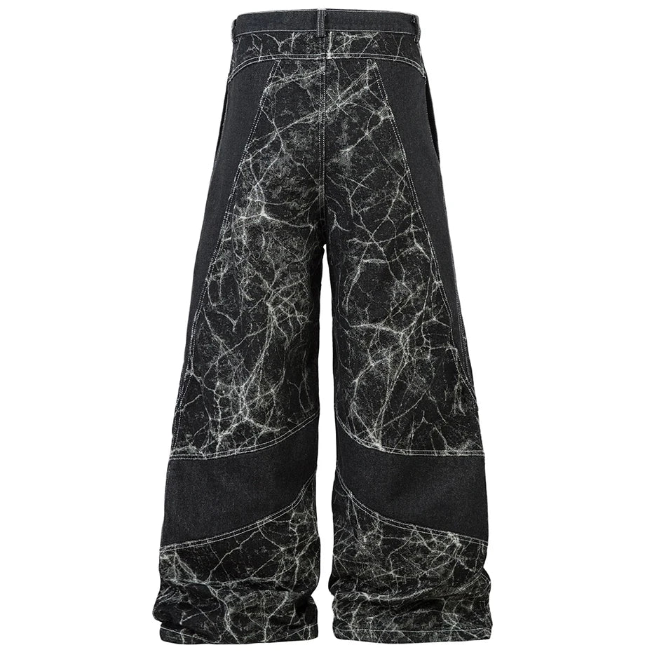 Fracture Panel Wide Denim Pants | STREETWEAR AT BEFORE THE