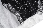 Frayed Abstract Sweater Vest-streetwear-techwear